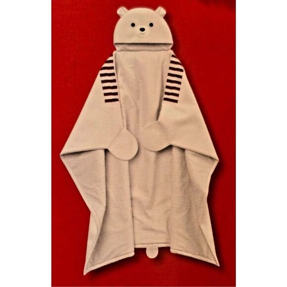 Snuggy Polar Bear Hooded Blanket 40" X 50" Faux Fur Shell Thumb Holes NWT - Picture 4 of 6